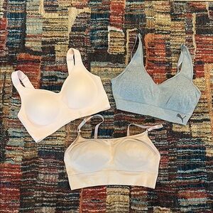 NWOT Puma/Warners Women's Bra Asst. Set of 3 -Gray, Cream, and Tan. Size M.